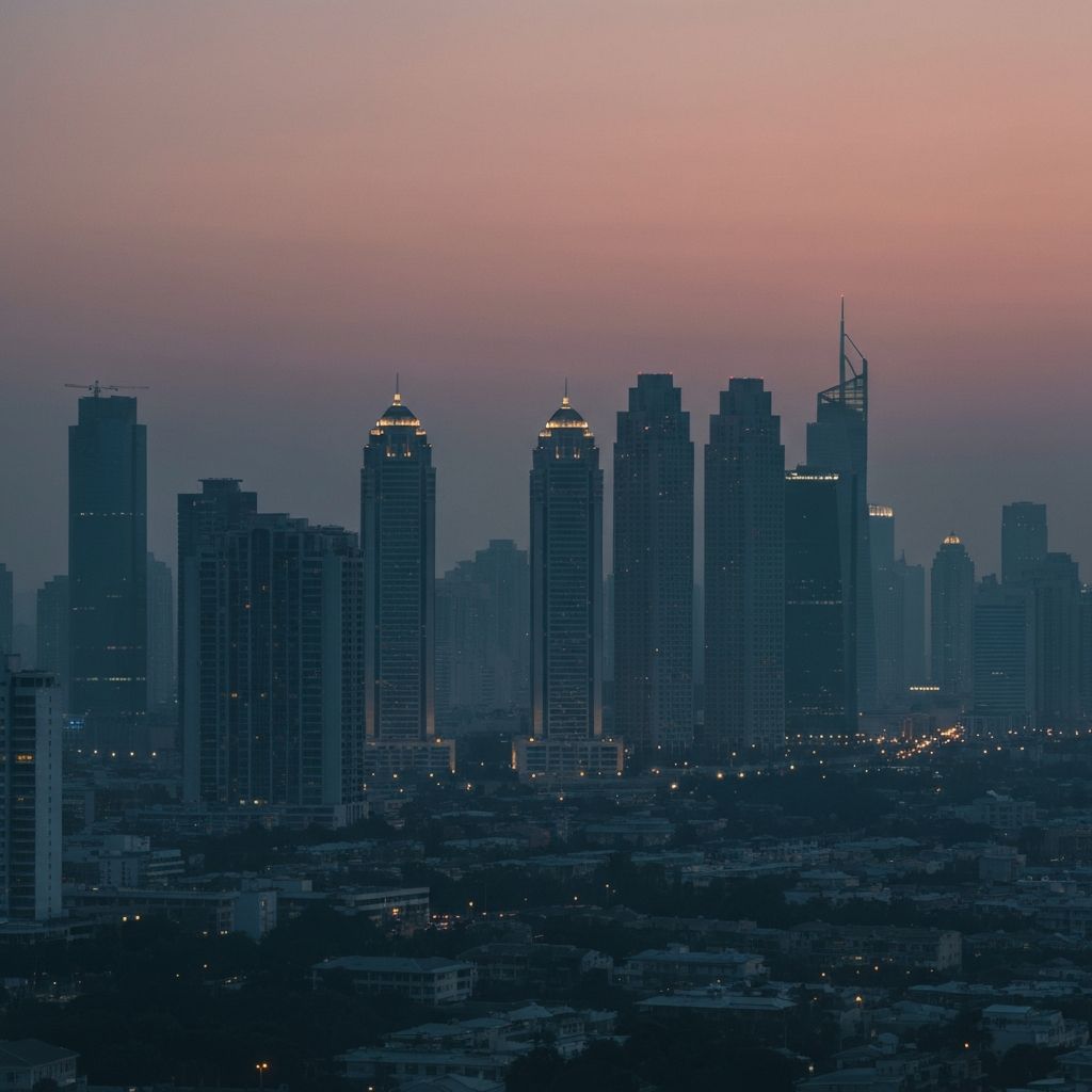 Atmospheric premium city skyline